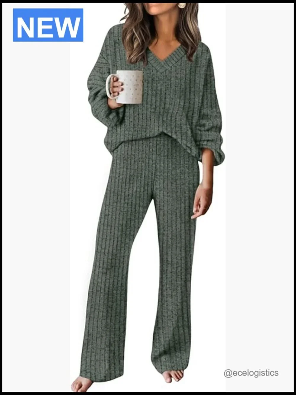 Sweater Pant Set Lounge Tracksuit Travel Outfit S-2XL